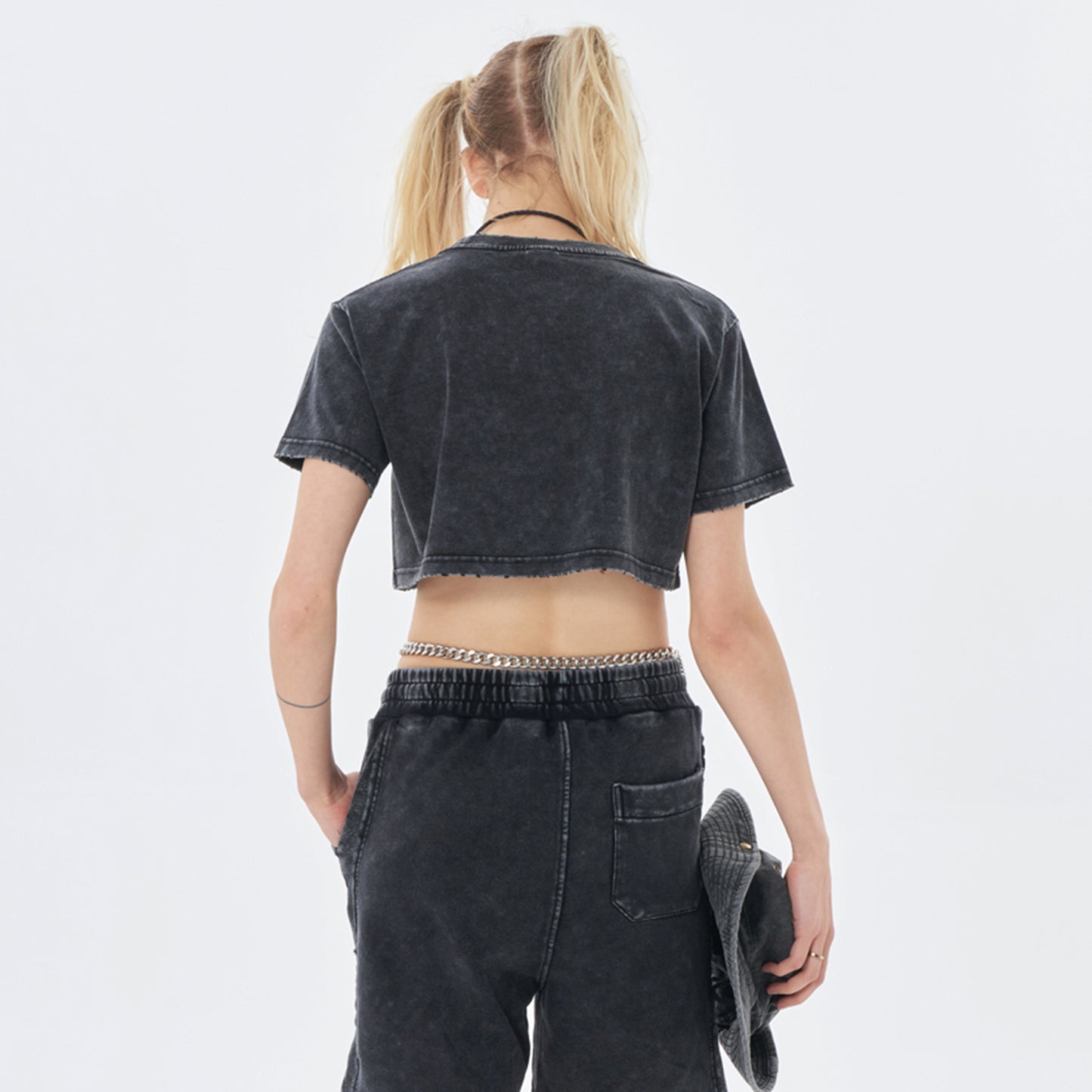 Within her is an entire epoch | Snow Wash Crop Top