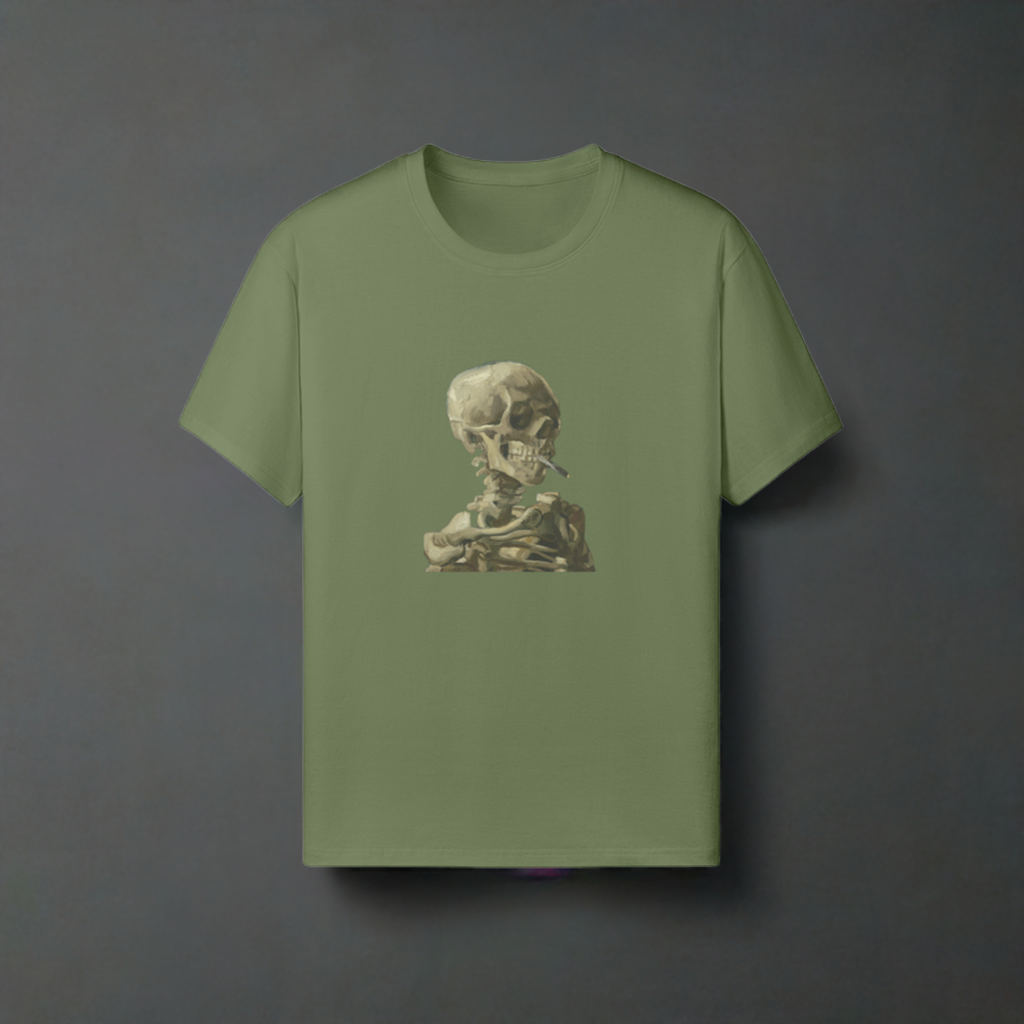 Classic fit Van Gogh T-shirt | Skeleton with a Burning Cigarette