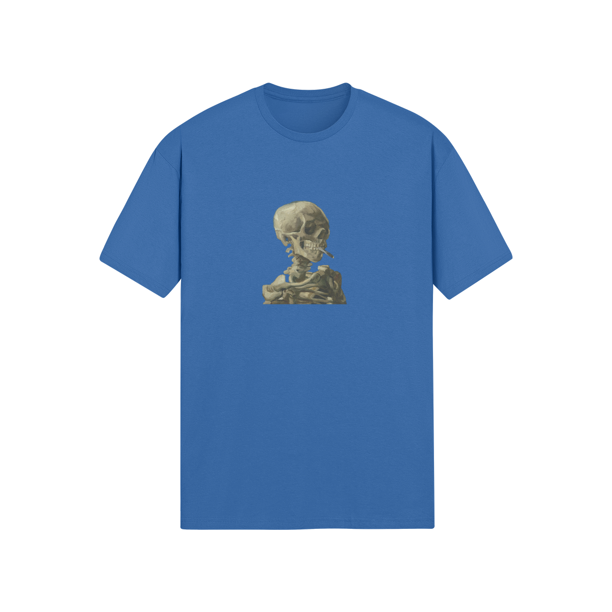 Soft Style Van Gogh T-shirt | Skeleton with a Burning Cigarette