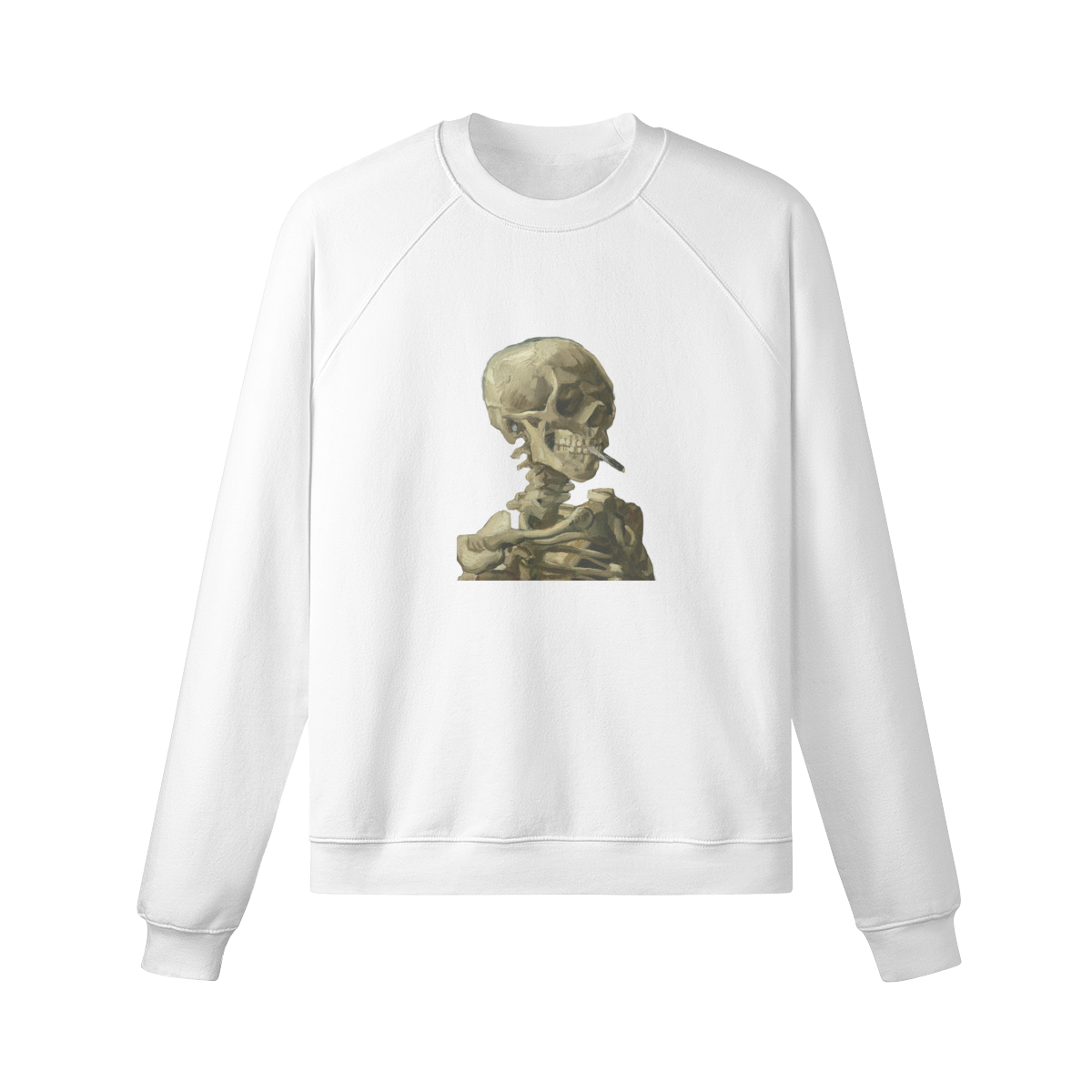 Heavyweight Van Gogh Jumper | Skeleton with a Burning Cigarette