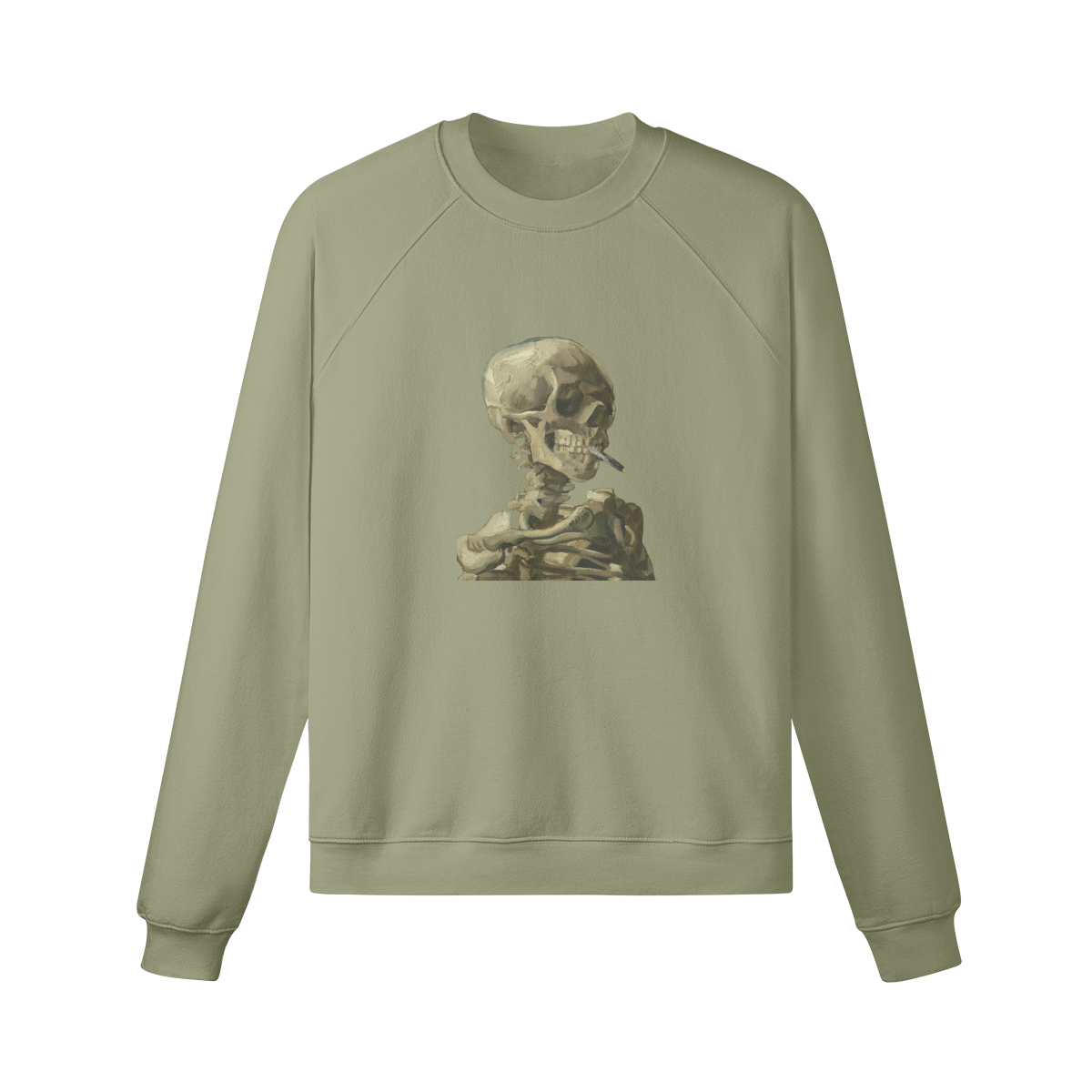 Heavyweight Van Gogh Jumper | Skeleton with a Burning Cigarette