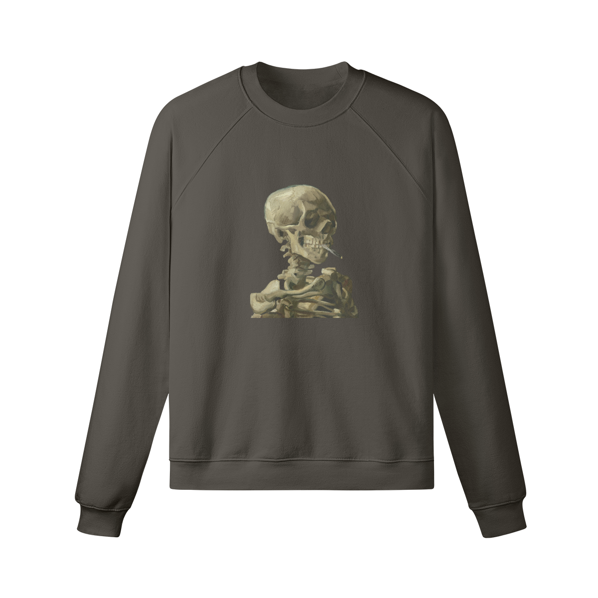 Heavyweight Van Gogh Jumper | Skeleton with a Burning Cigarette