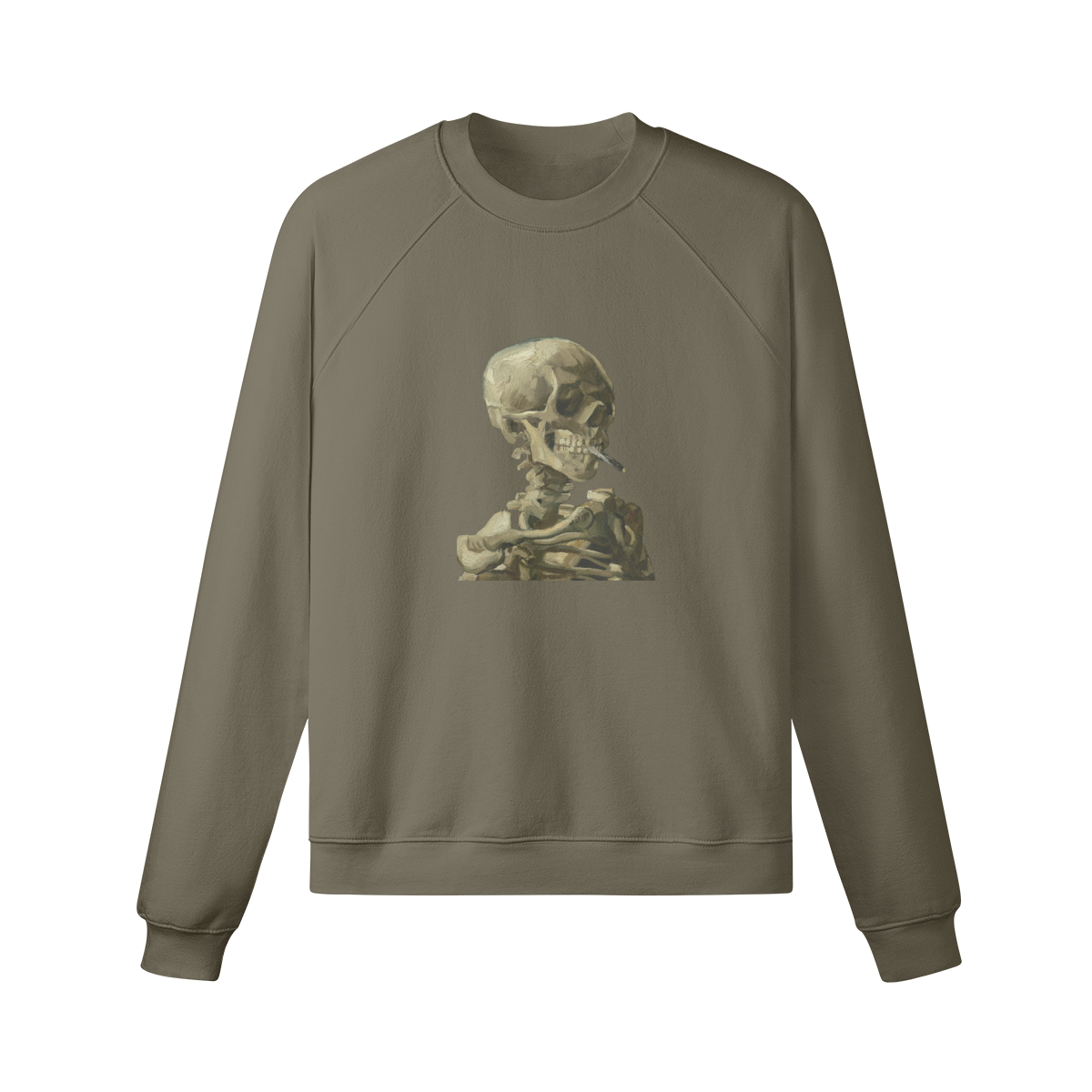 Heavyweight Van Gogh Jumper | Skeleton with a Burning Cigarette