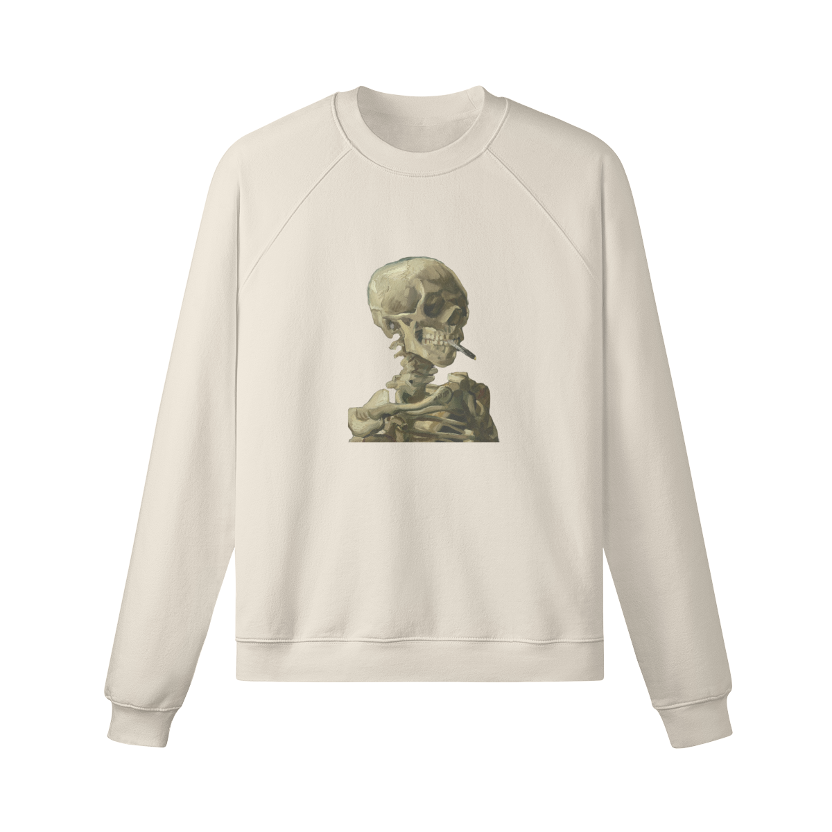 Heavyweight Van Gogh Jumper | Skeleton with a Burning Cigarette