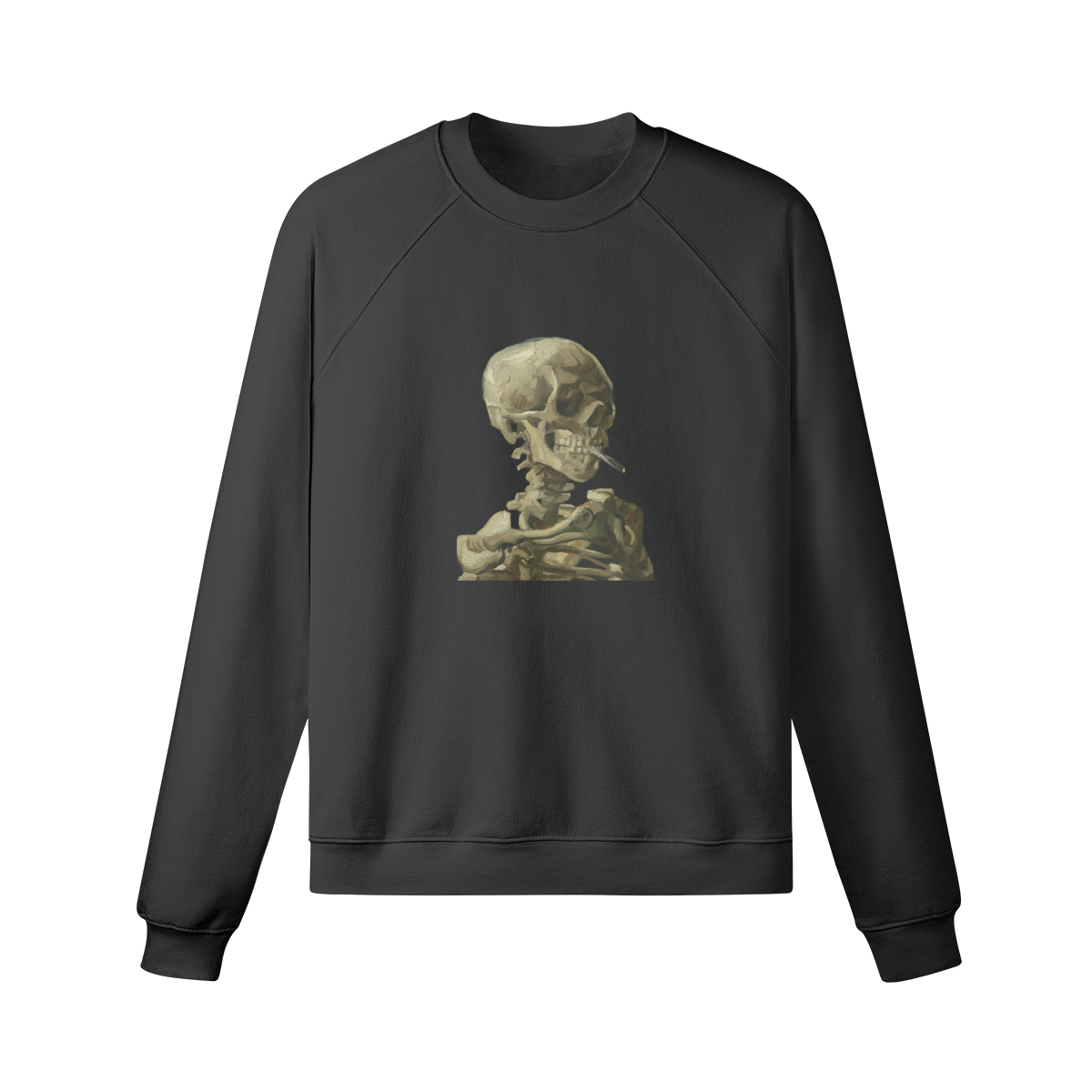 Heavyweight Van Gogh Jumper | Skeleton with a Burning Cigarette